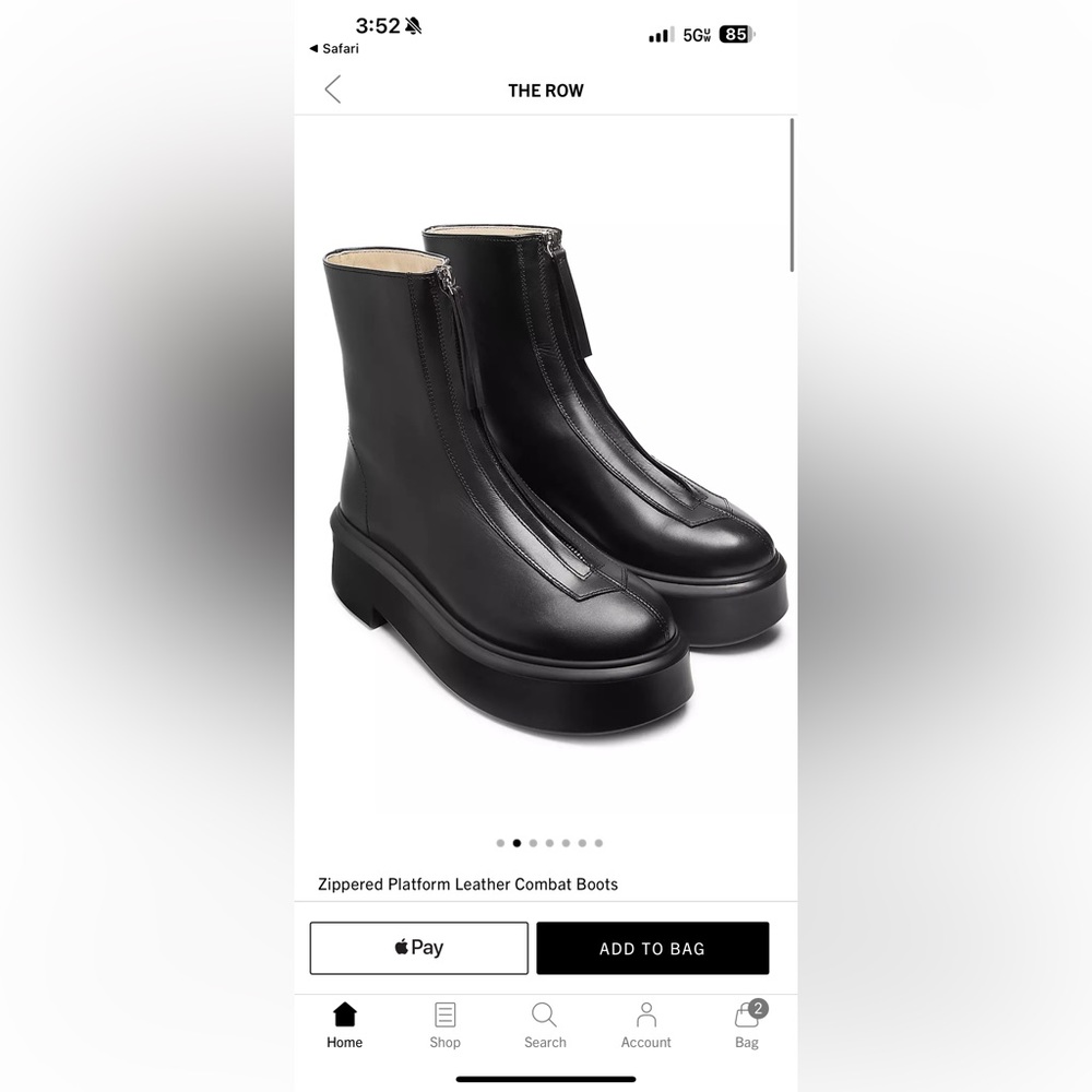 The Row Zippered Platform Combat Boots